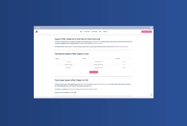 Export HTML Table to CSV
