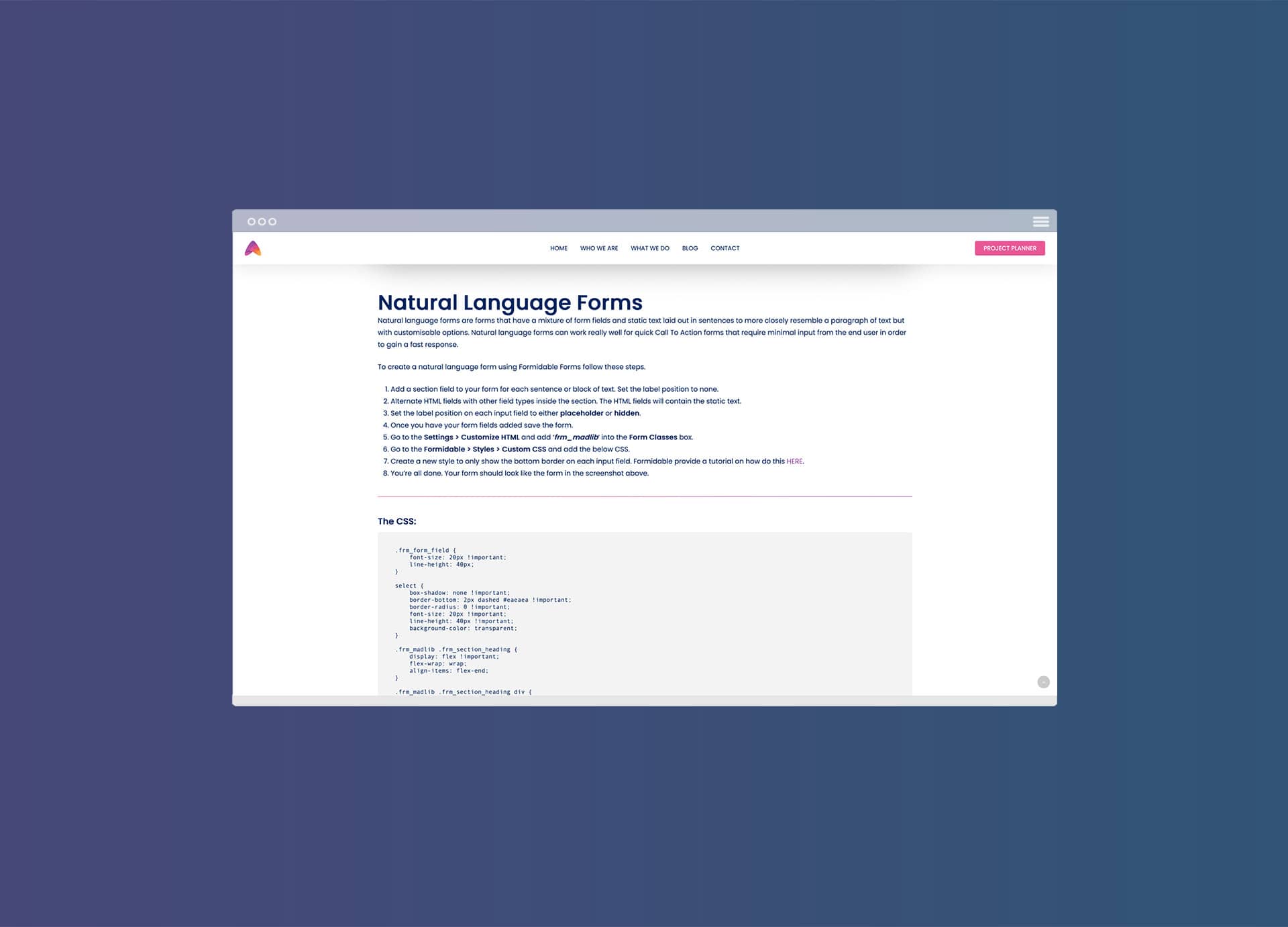 Natural Language Forms - Formidable Forms: Bạn đang tìm kiếm cách tạo mẫu đơn đơn giản và dễ sử dụng cho người dùng của mình? Hãy xem ảnh liên quan đến Natural Language Forms từ Formidable Forms. Những mẫu đơn này sử dụng ngôn ngữ tự nhiên giúp tương tác của người dùng trở nên đơn giản và thuận tiện hơn.