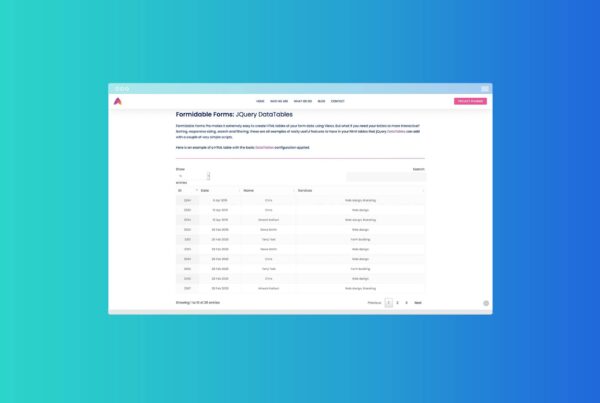 Formidable Forms jQuery Data Tables