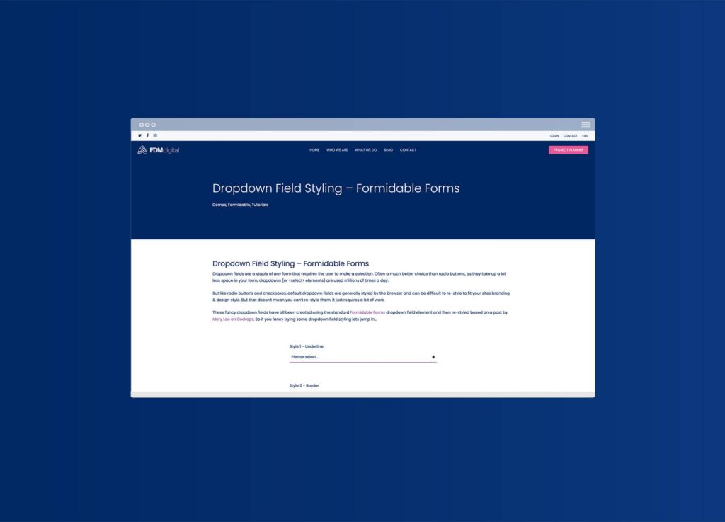 Dropdown Field Styling - Formidable Forms