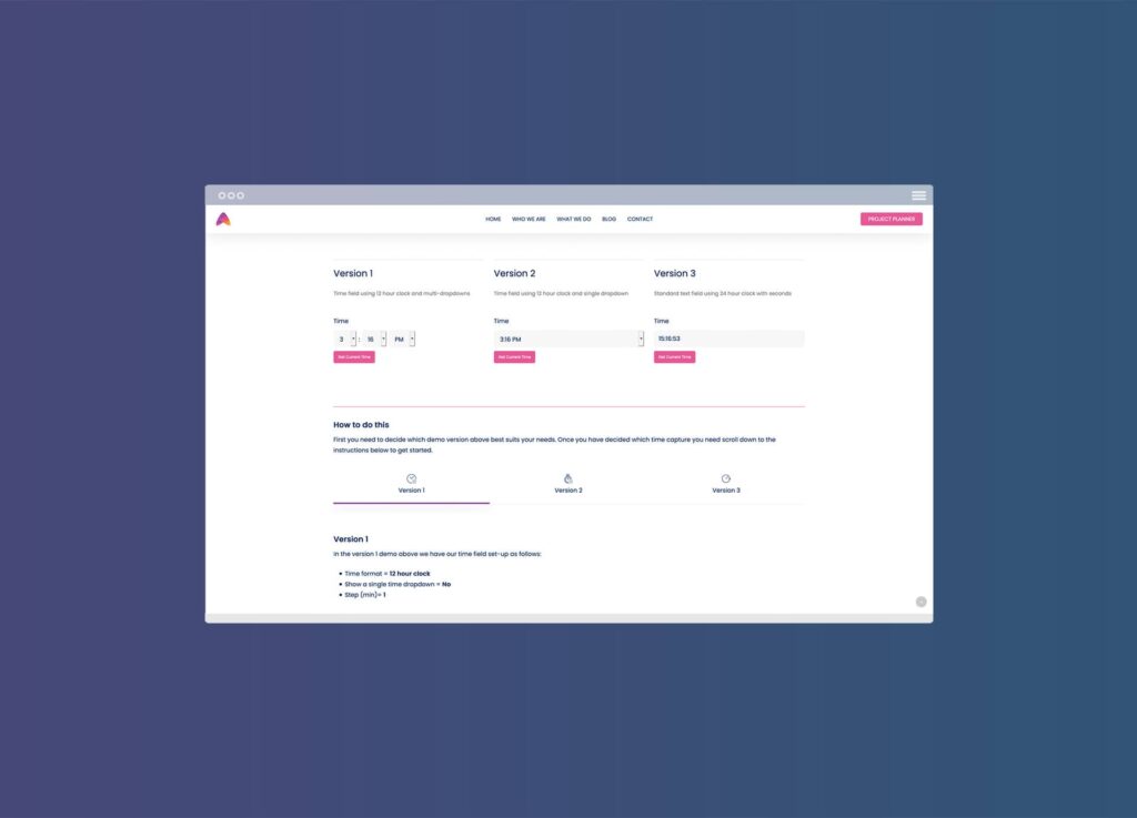 Get Current Time Script - Formidable Forms