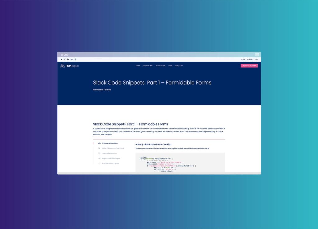 Slack Code Snippets - Formidable Forms